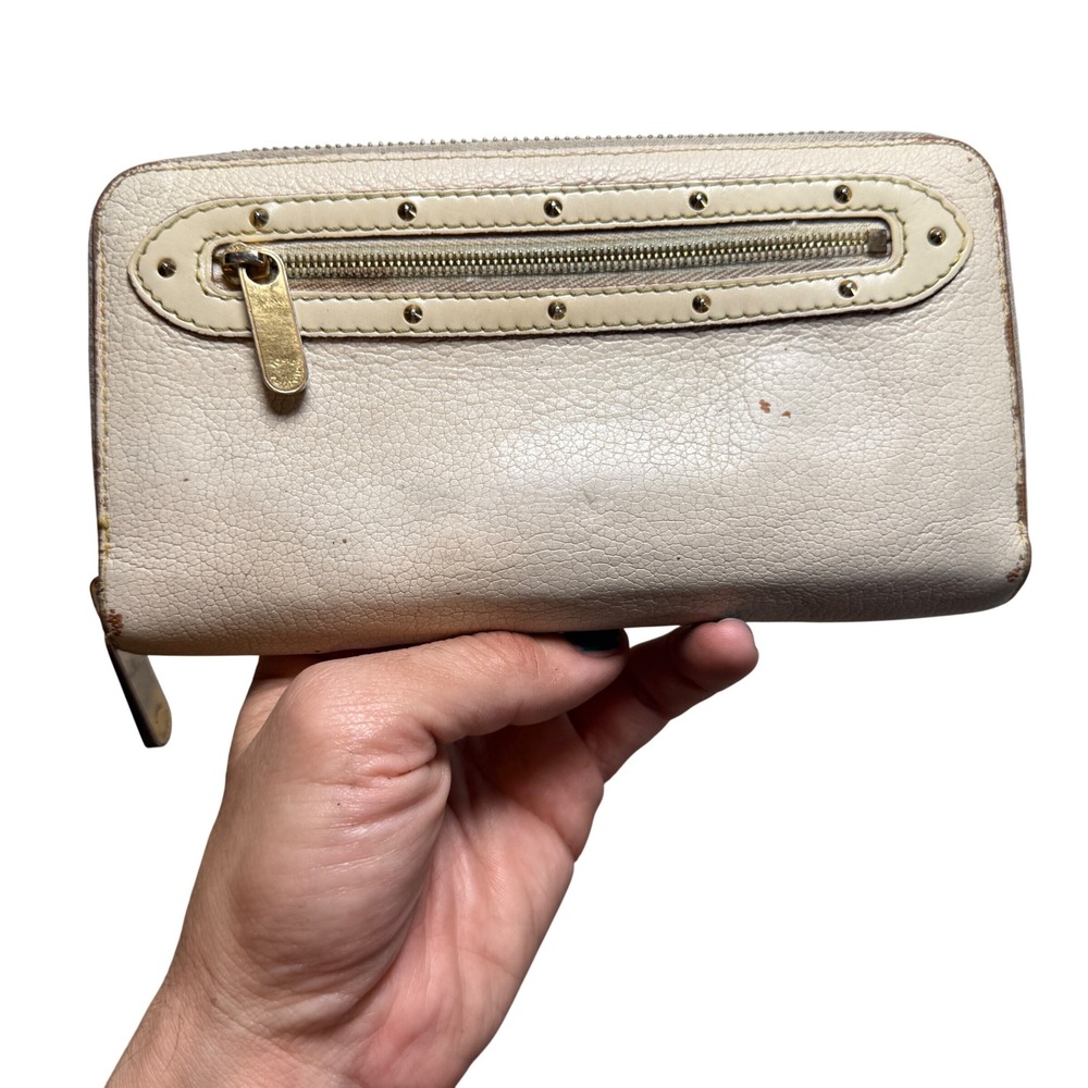 Louis Vuitton Suhali Zippy Wallet Cream White Studded Leather Zip Around Spain